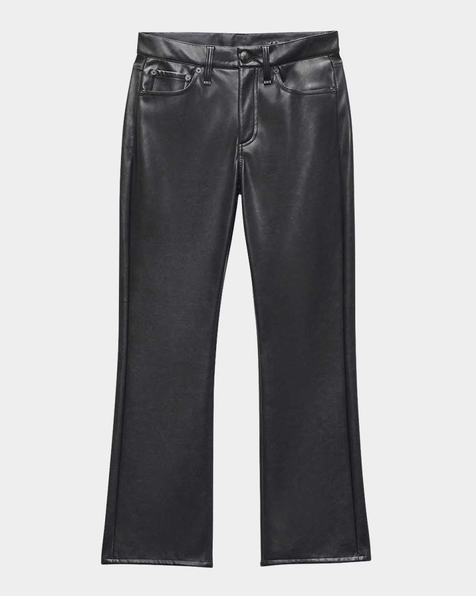 Peyton Faux Leather Ankle Flare Pants