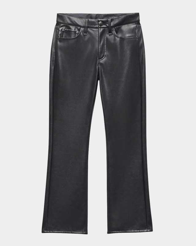 Peyton Faux Leather Ankle Flare Pants