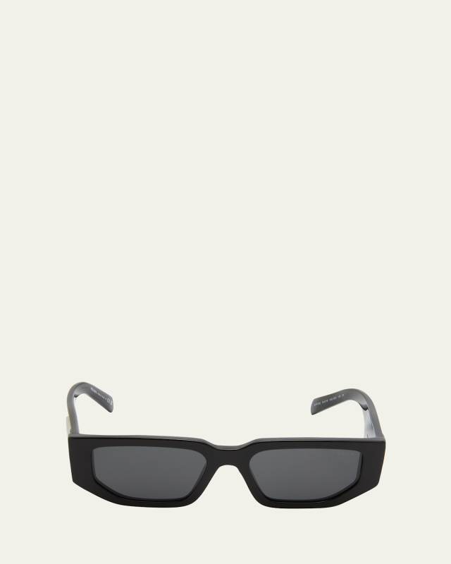 Triangle Logo Bicolor Rectangle Sunglasses