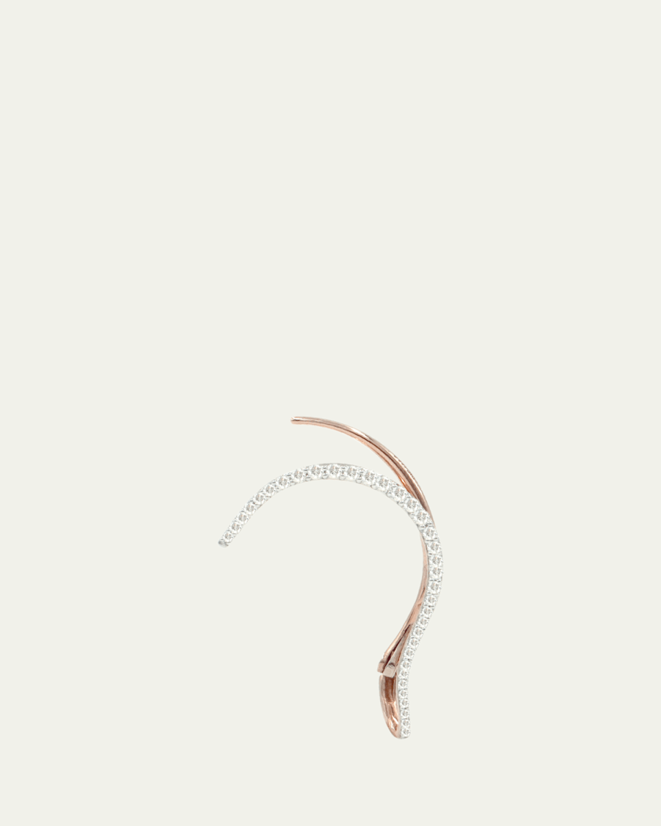 18K Rose Gold Queen Wave Earring, Single (Right)