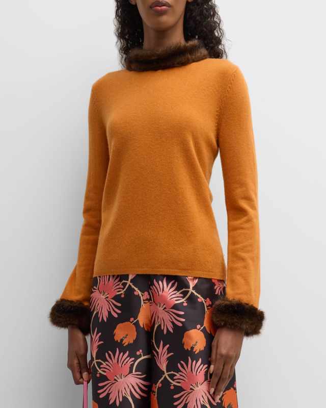Aude Faux Fur-Trim Wool-Cashmere Sweater