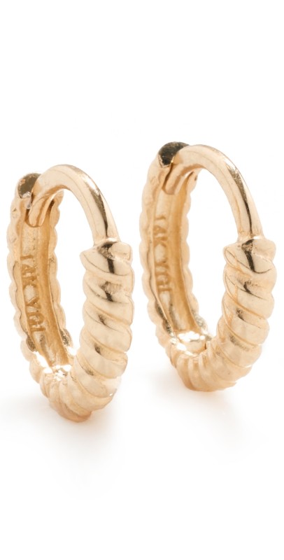 Ariel Gordon Jewelry 14k Twisted Petite Hoops 14k Yellow Gold