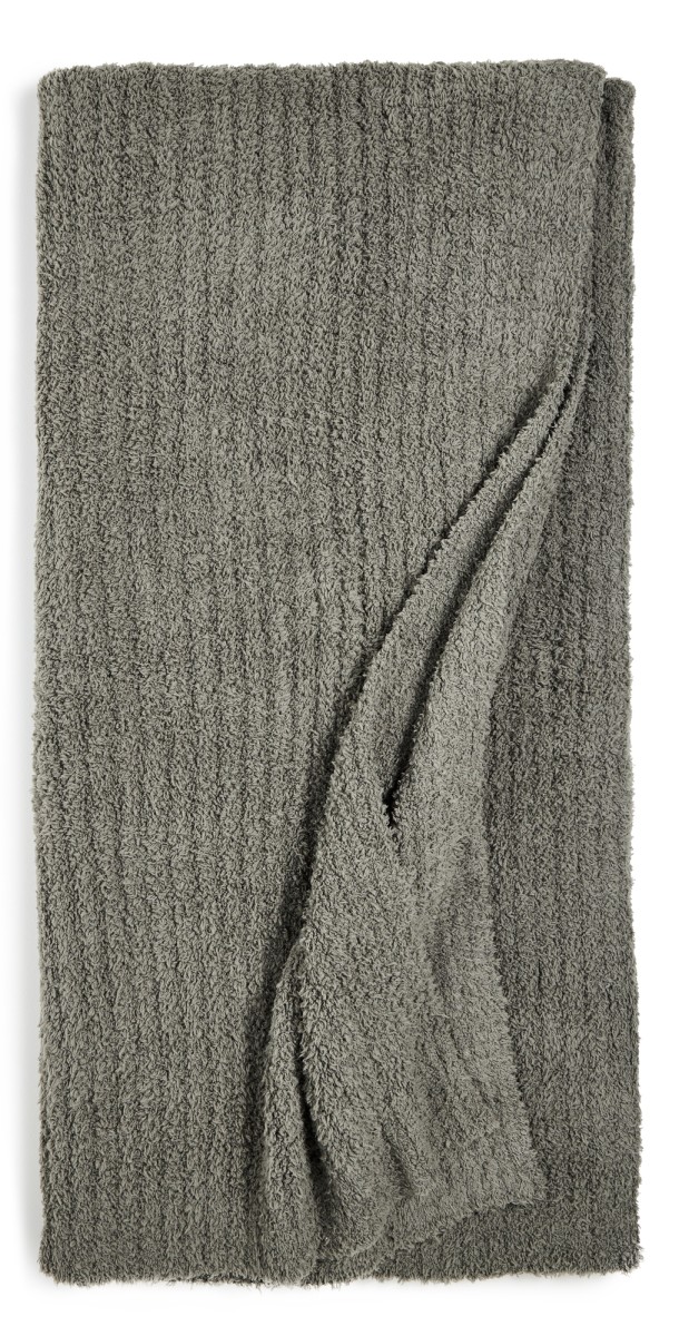 Barefoot Dreams CozyChic Ribbed Throw Olive Branch
