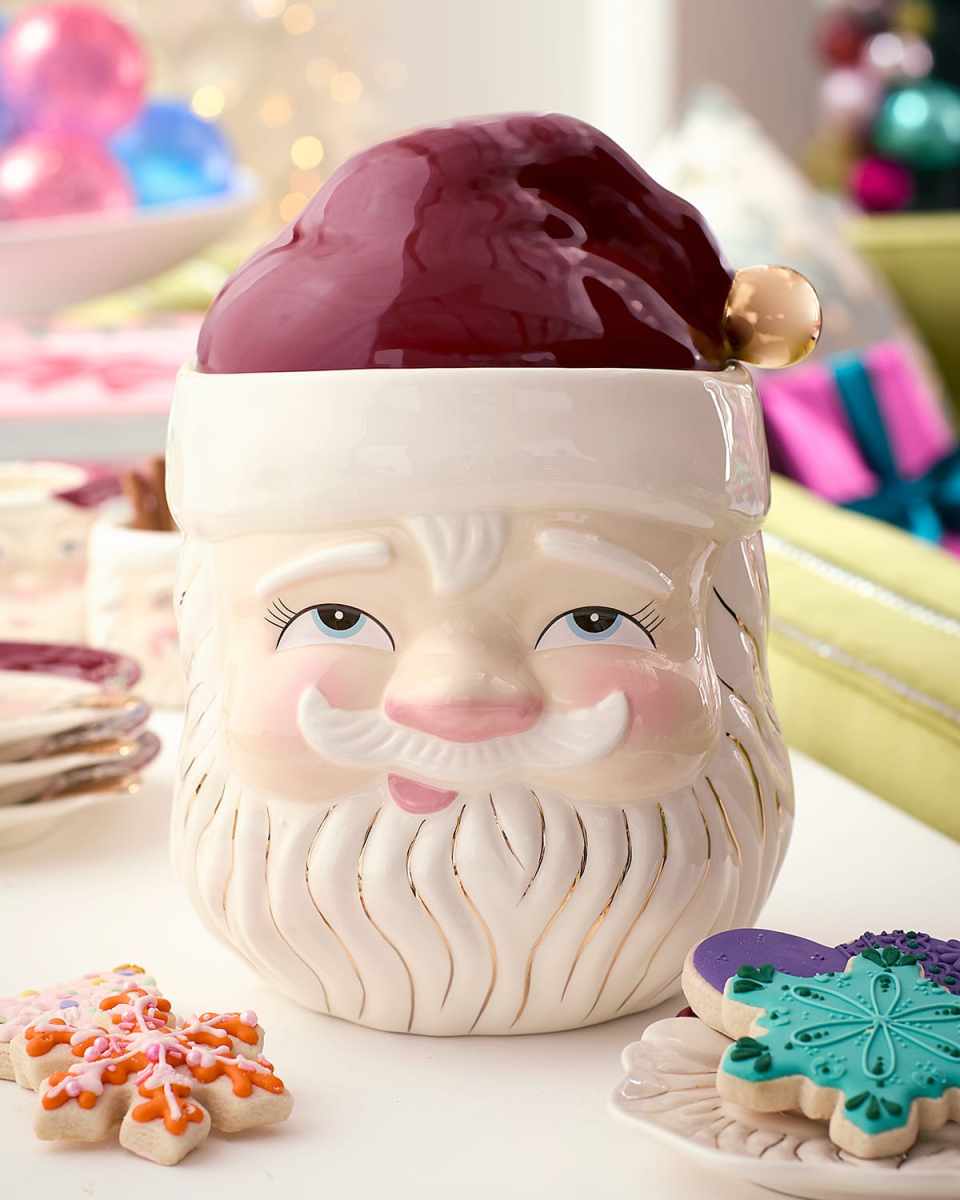 Red Papa Noel Cookie Jar