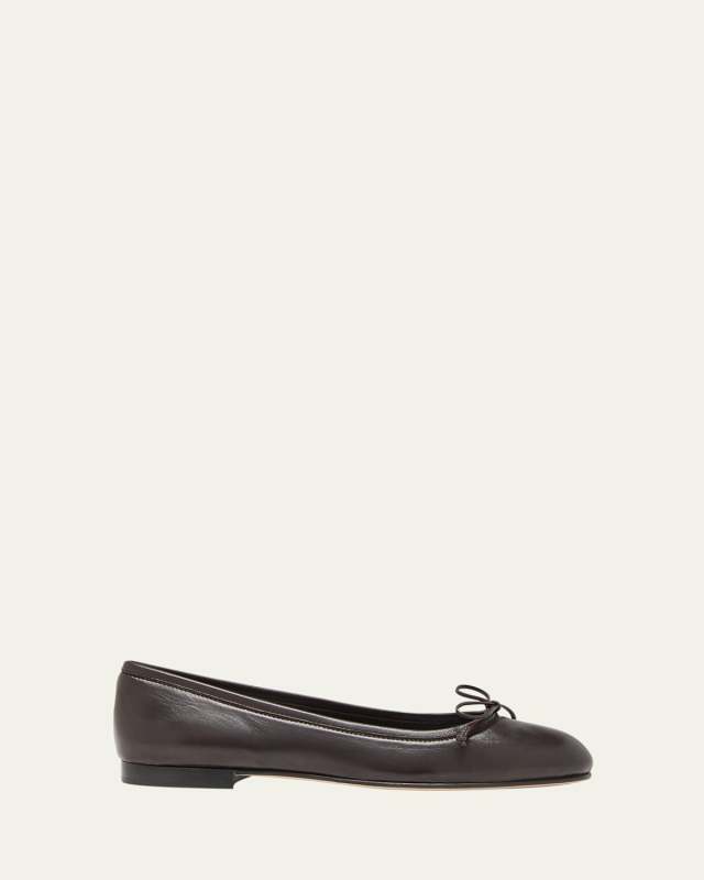 Veralli Leather Bow Ballerina Flats