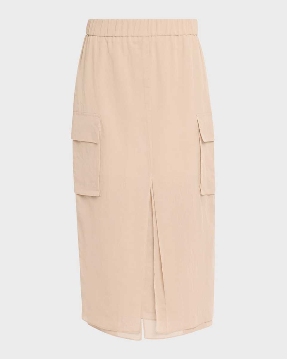 Organza Sheer Cargo Maxi Skirt