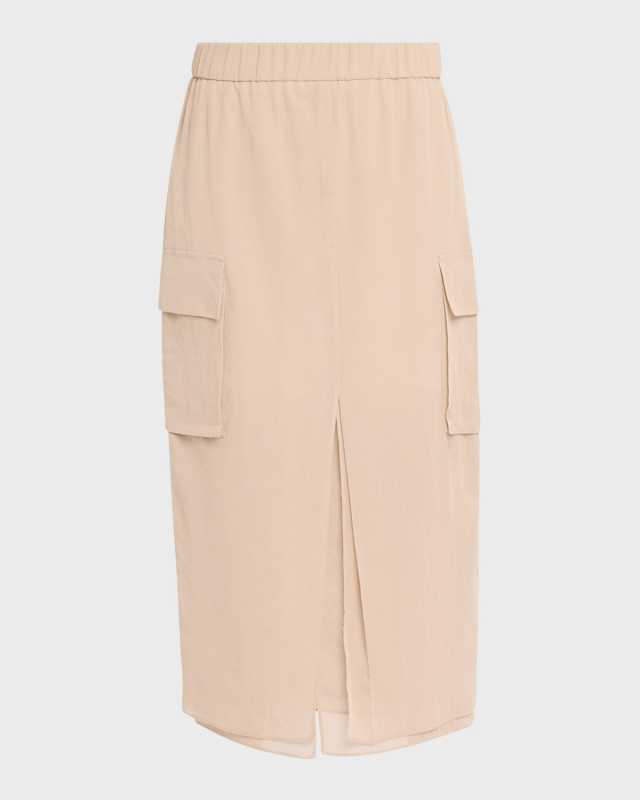 Organza Sheer Cargo Maxi Skirt