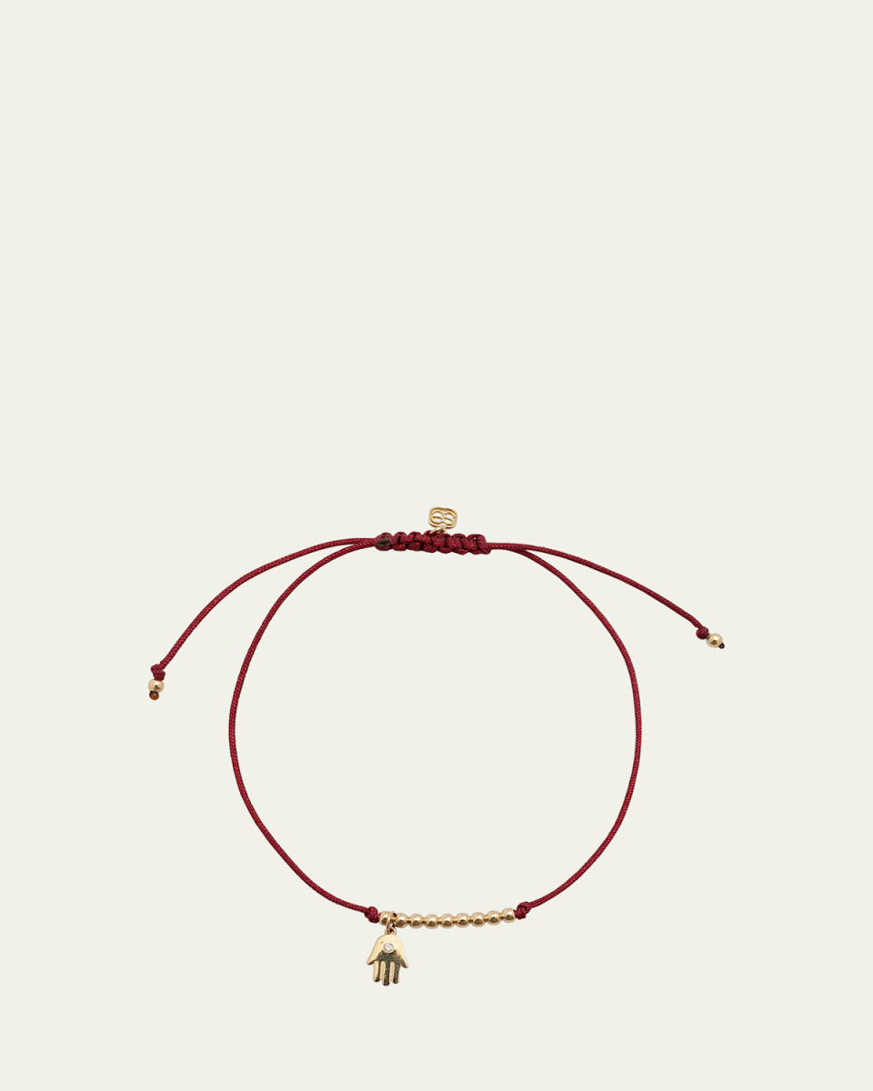 Diamond Hamsa Pull-Cord Bracelet