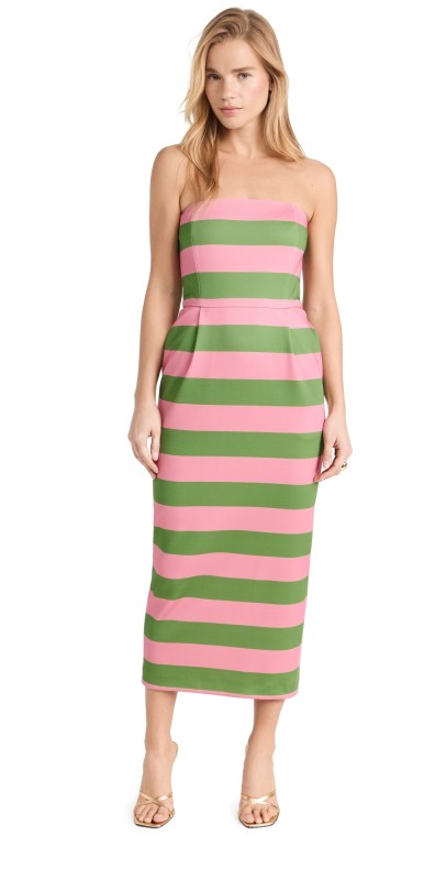 Bernadette Elena Dress WINTER PINK & PINE GREEN
