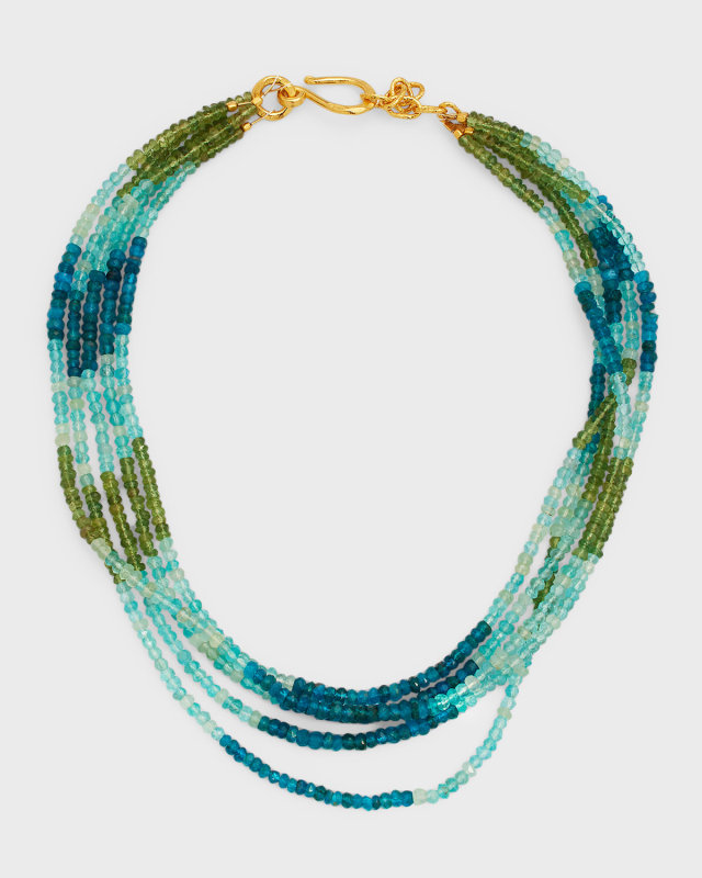 Multi-Strand Faceted Apatite Necklace