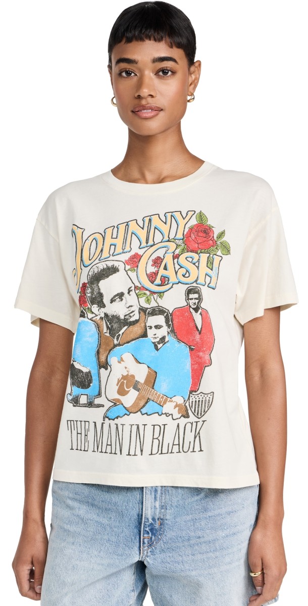 Daydreamer Johnny Cash A Man Comes Around Boyfriend Tee Stone Vintage