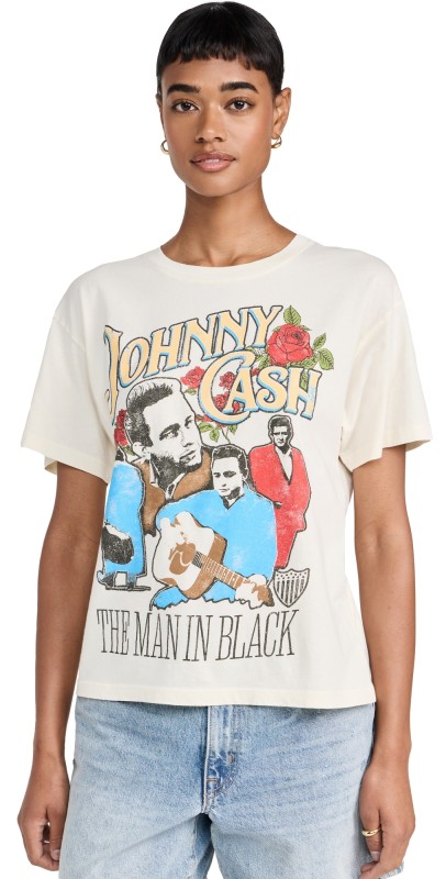 Daydreamer Johnny Cash A Man Comes Around Boyfriend Tee Stone Vintage