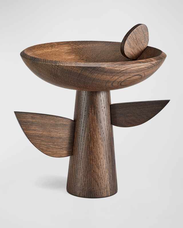 Kelly Behun Leaf Smoked Oak Footed Bowl