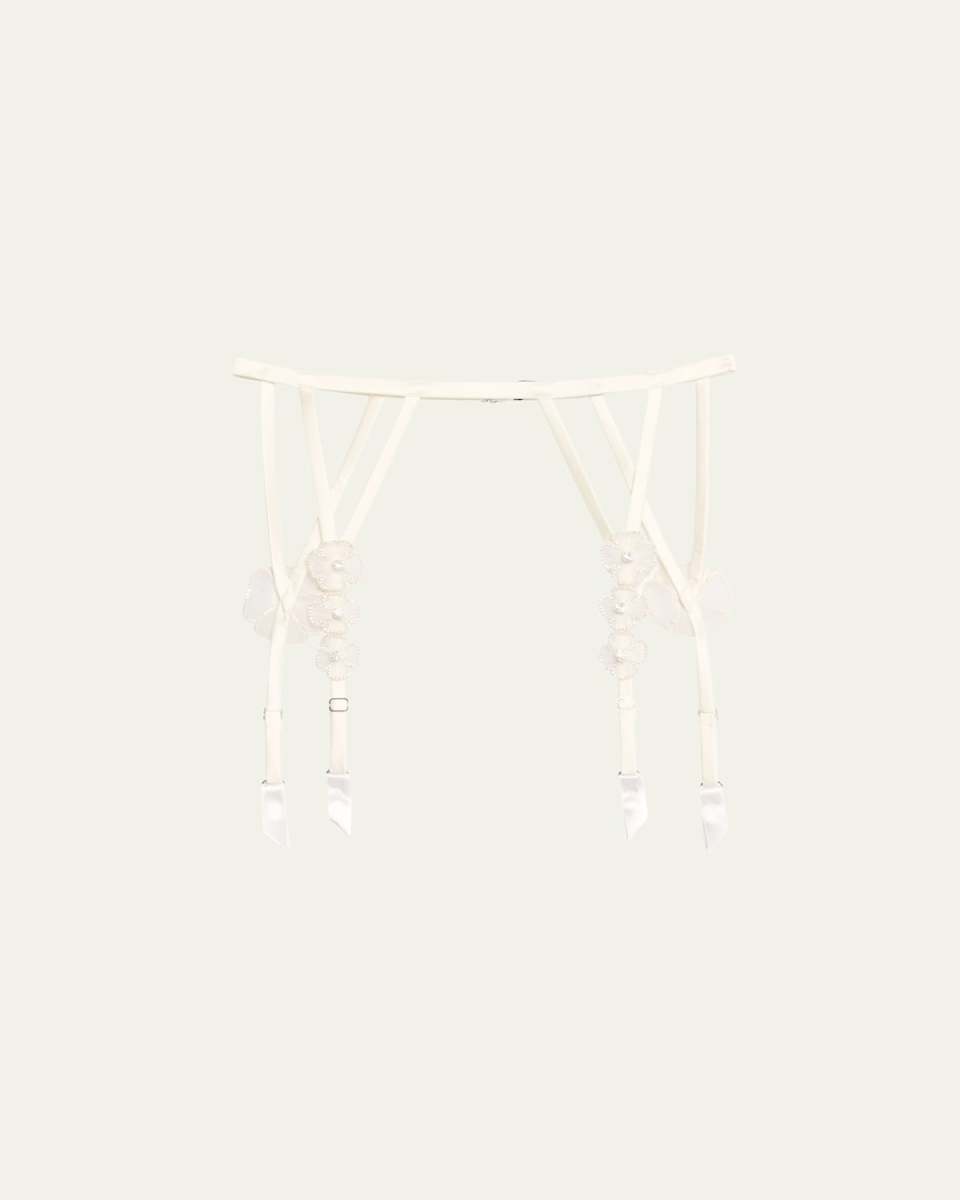 Chou Chou Floral Applique Garter Belt