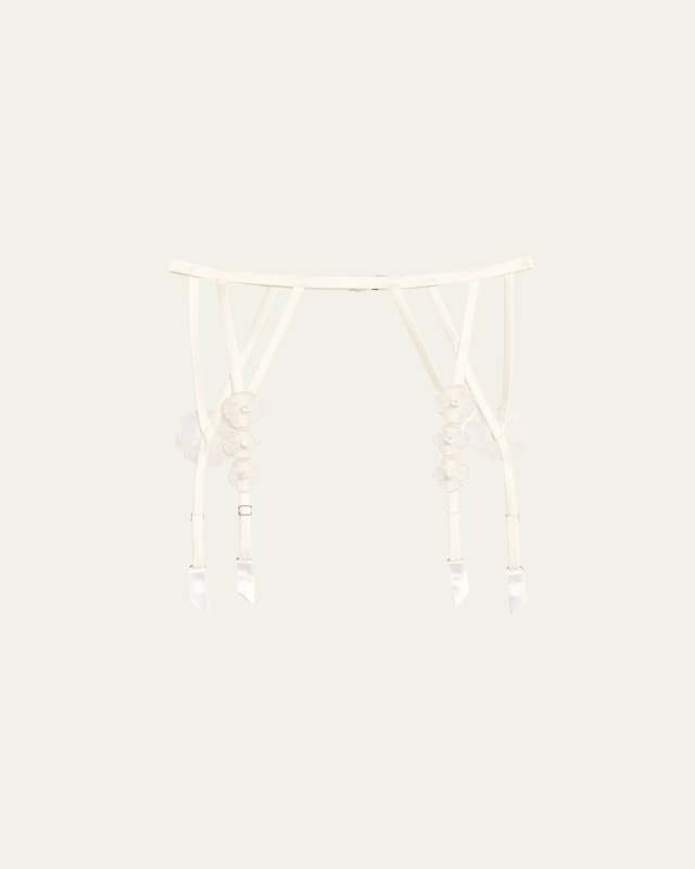 Chou Chou Floral Applique Garter Belt