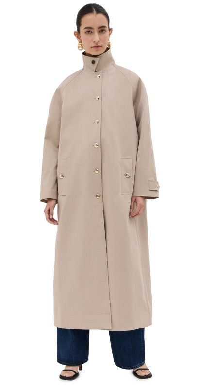 ANINE BING Randy Maxi Trench Coat Taupe
