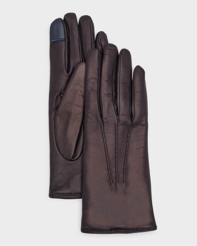Leather & Cashmere Touch Screen Gloves
