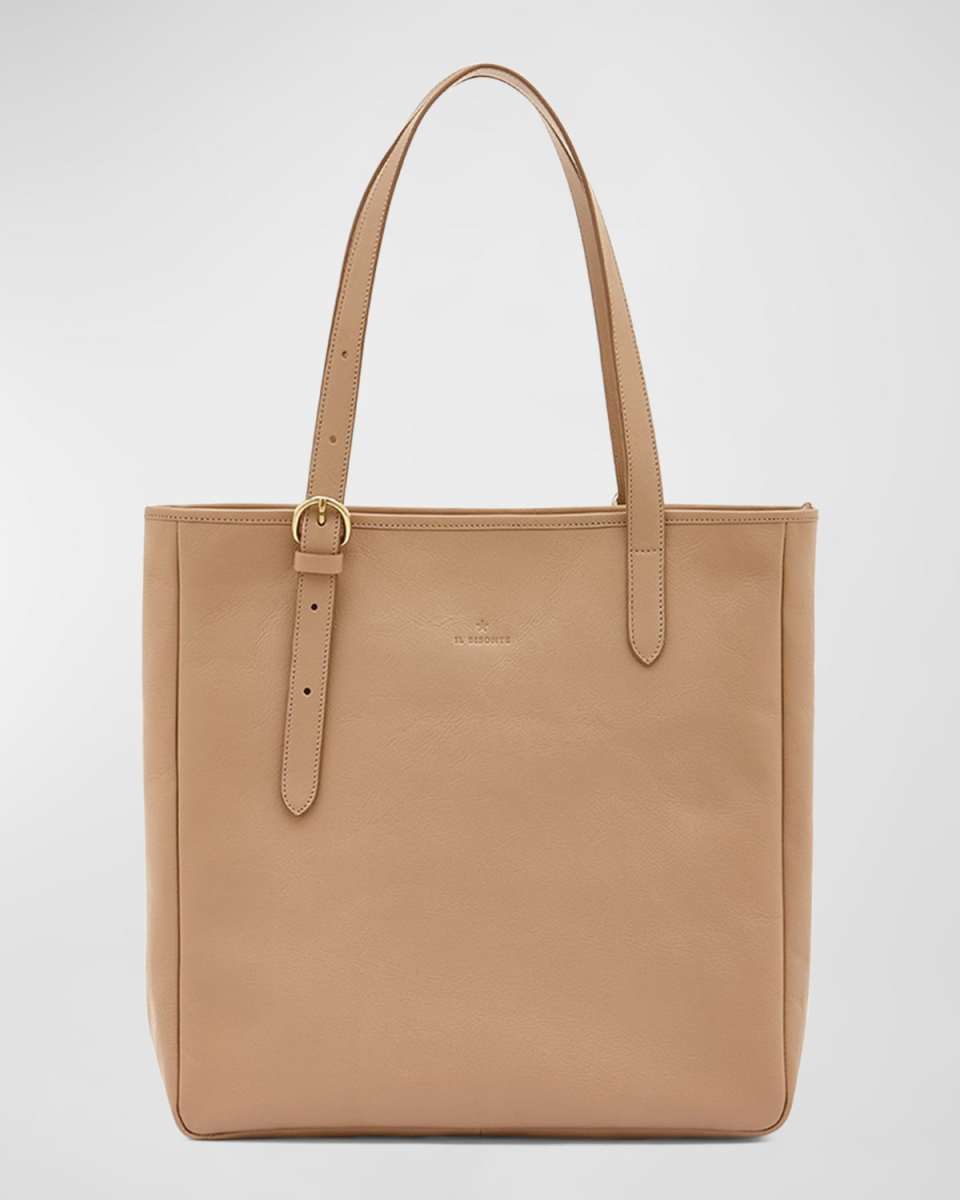 Novecento North-South Leather Tote Bag