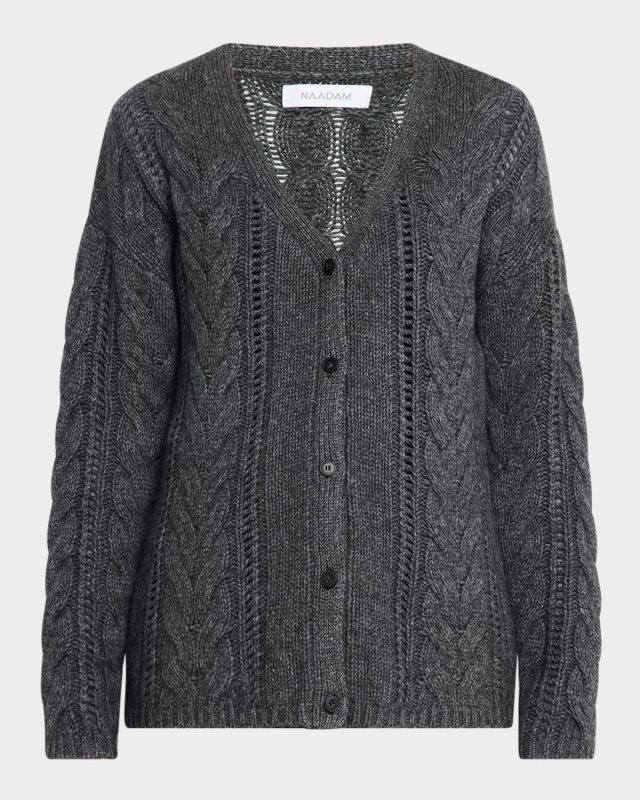 Cable Wool-Cashmere Cardigan