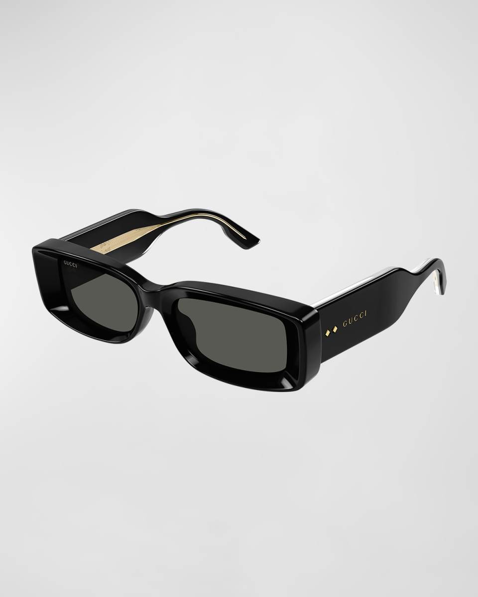 Beveled Acetate Rectangle Sunglasses