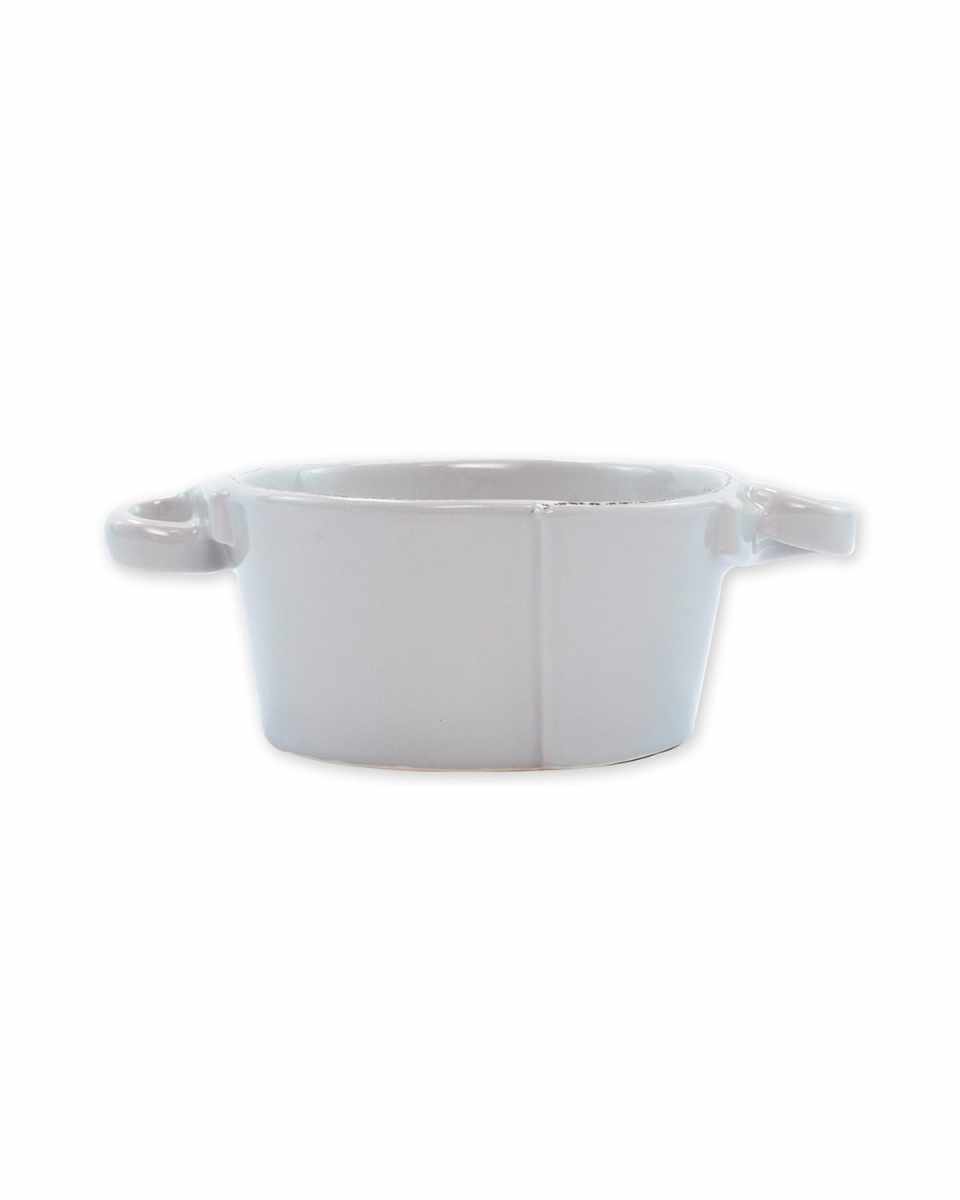 Lastra Small Handled Bowl, Light Gray