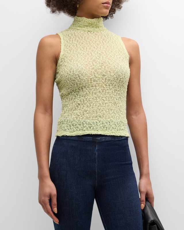 Mesh Mock-Neck Top