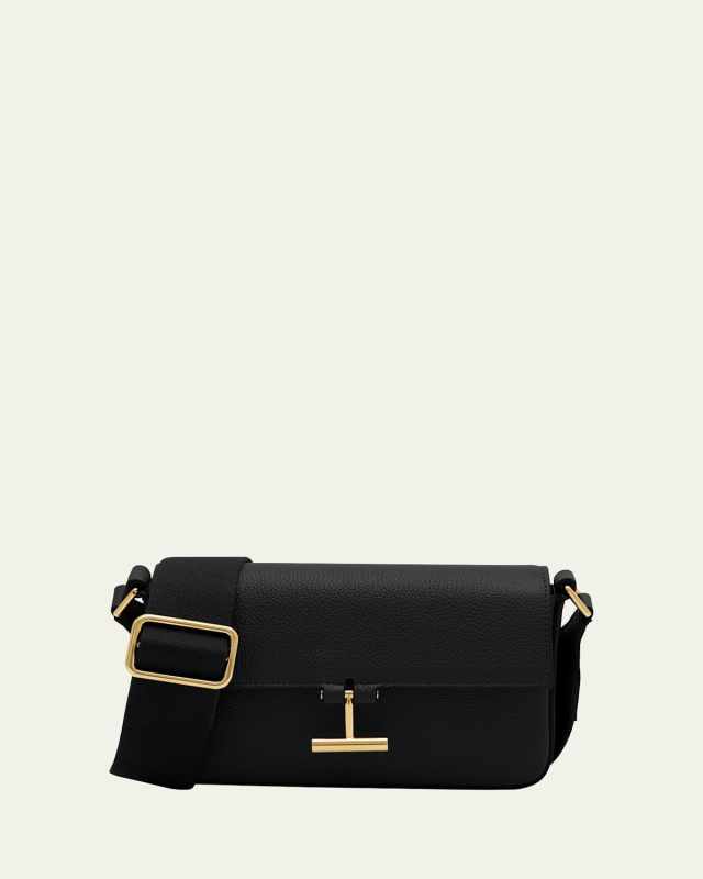 Tara Mini E/W Crossbosy in Grained Leather with Webbed Strap