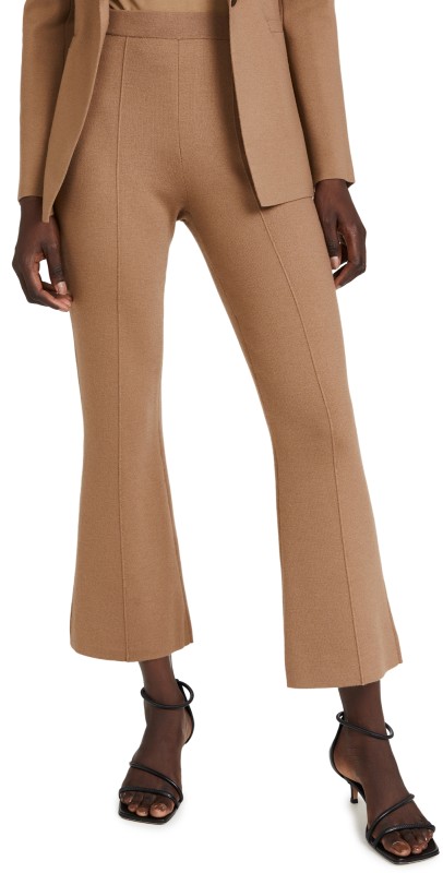 Theory Knit Flare Pants Light Camel