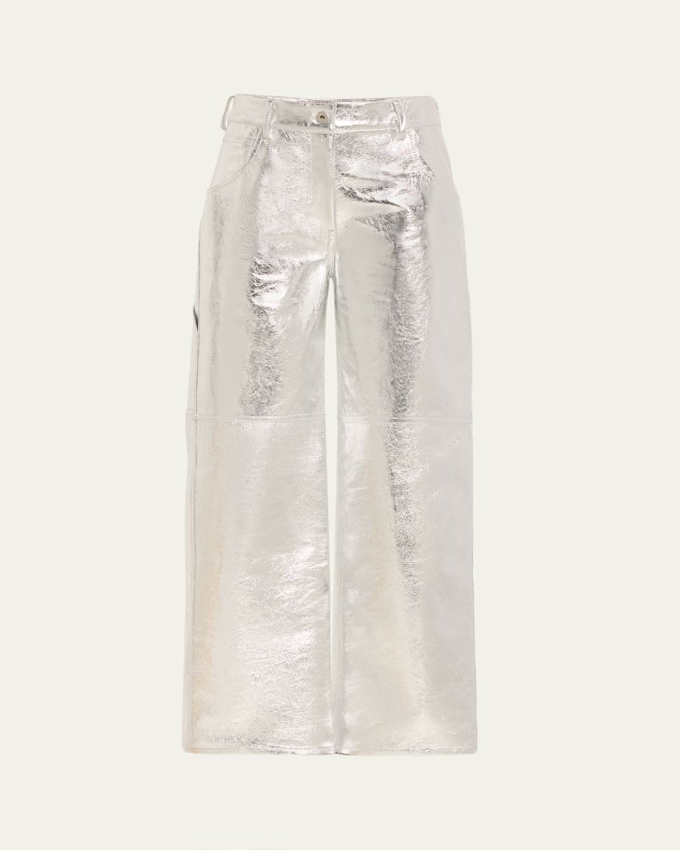 The Sterling Metallic Leather Pants
