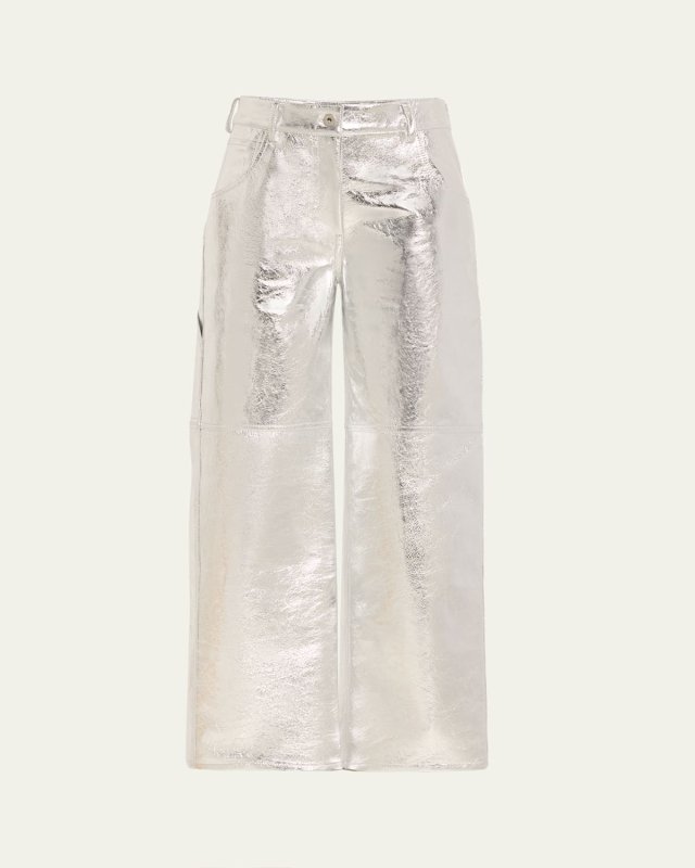 The Sterling Metallic Leather Pants