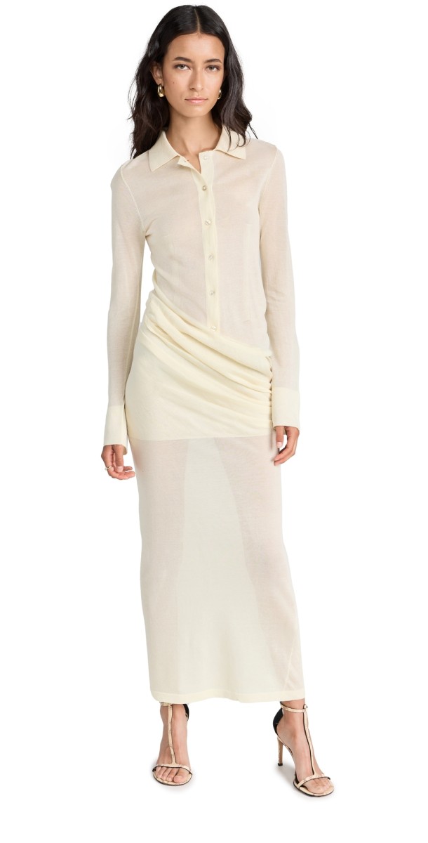 Christopher Esber Kaviro Knit Polo Dress Butter