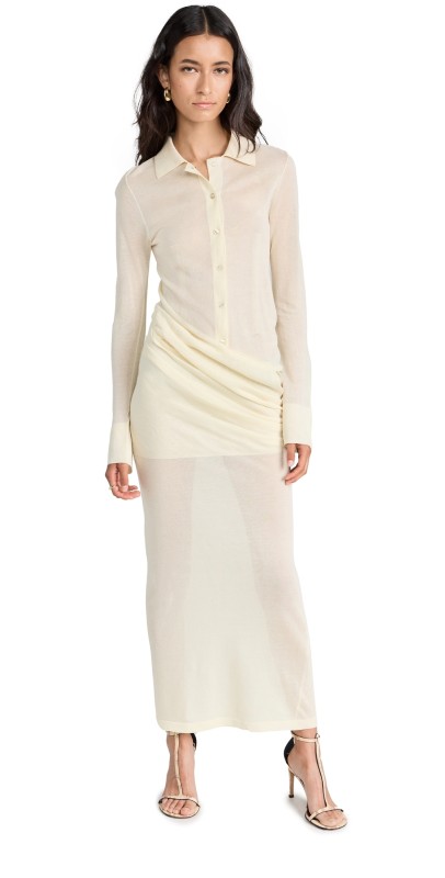 Christopher Esber Kaviro Knit Polo Dress Butter
