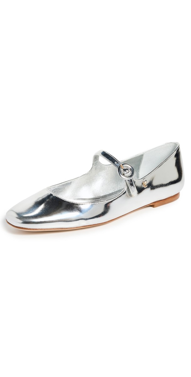 Larroudé Blair Ballet Flats Silver