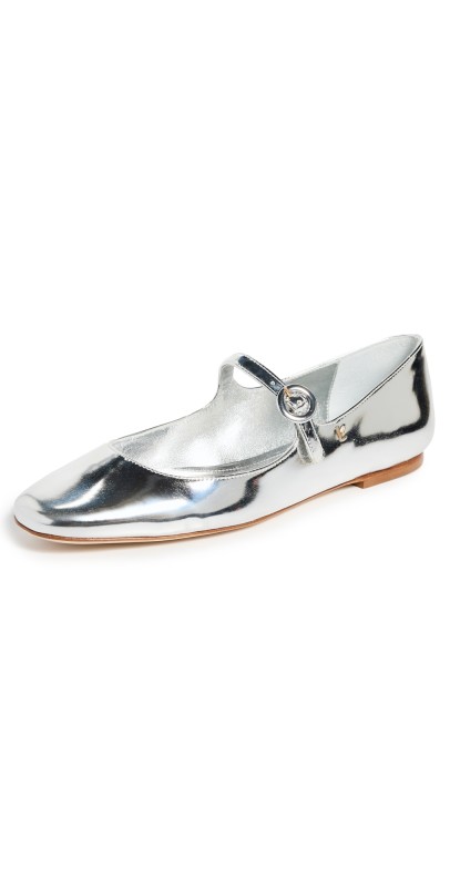 Larroudé Blair Ballet Flats Silver