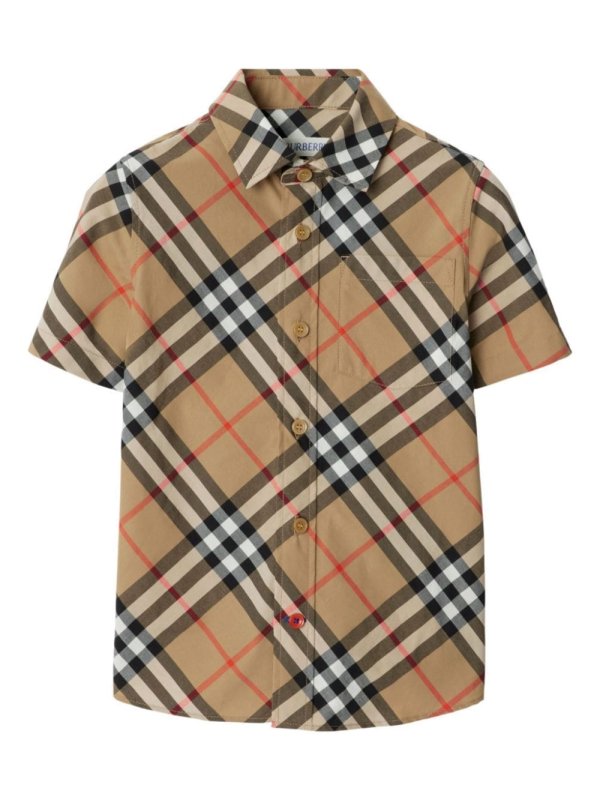 Vintage check-pattern cotton shirt