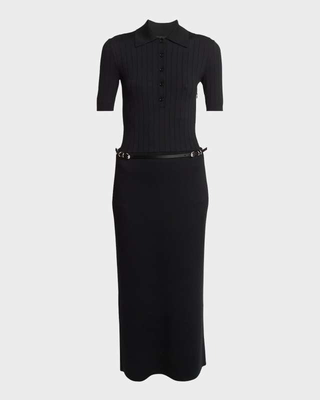 Long Voyou Belt Polo Dress