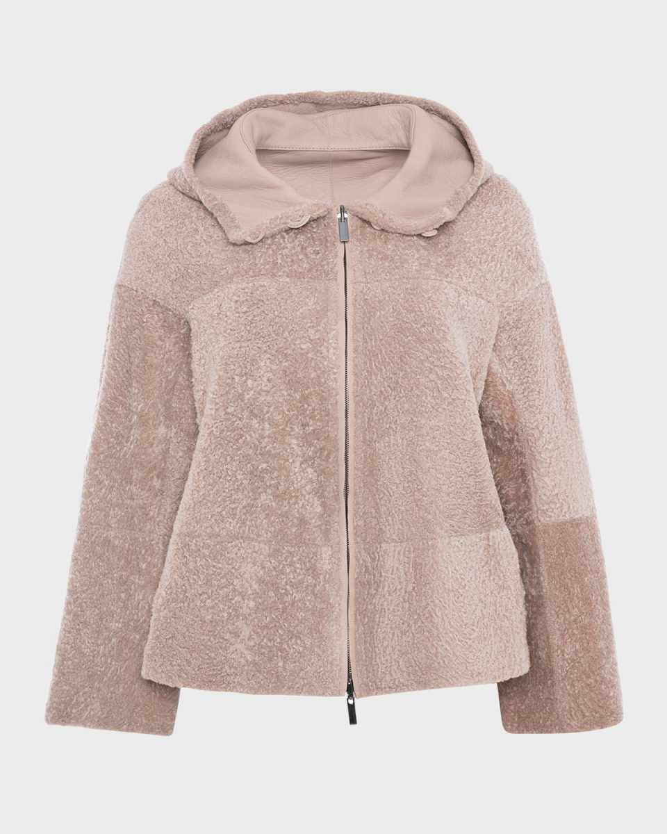 Reversible Shearling Lamb Zip Park