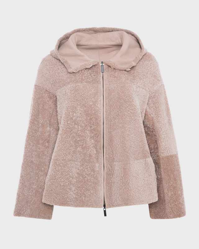 Reversible Shearling Lamb Zip Park