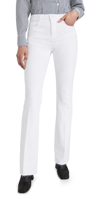 L'AGENCE Ruth Straight Raw Hem Jeans Blan
