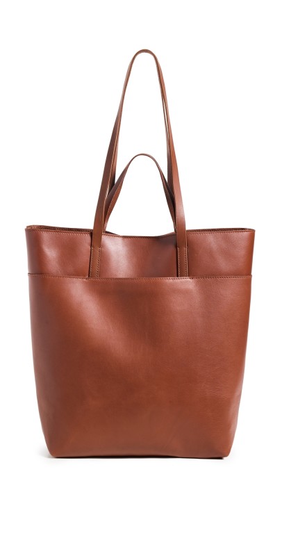 Madewell The Essential Tote in Leather Warm Cinnamo