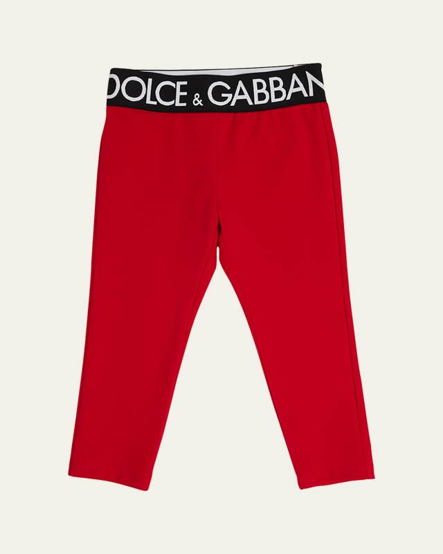 Girl's Logo-Tape Waistband Leggings, Size 8-12