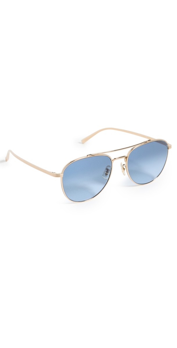 Oliver Peoples Eyewear Rivetti Aviator Sunglasses Gold