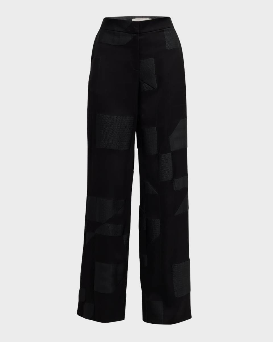 Sullivan Textured Straight-Leg Pants