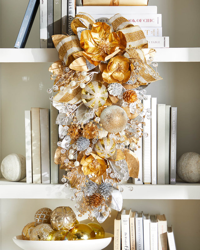 Silver & Gold Christmas Door Spray
