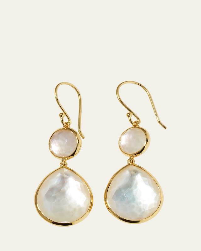Rock Candy Snowman Teardrop Earrings in 18K Gold
