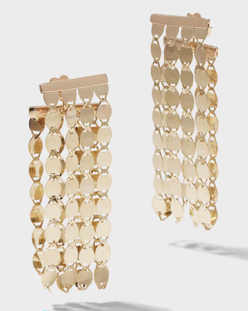 Nude Fringe Linear Front-Back Earrings