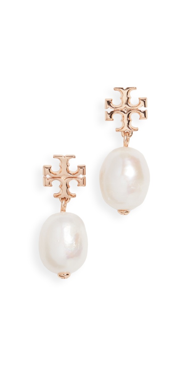 Tory Burch Crystal Pearl Drop Earrings Tory Gold/Ivory