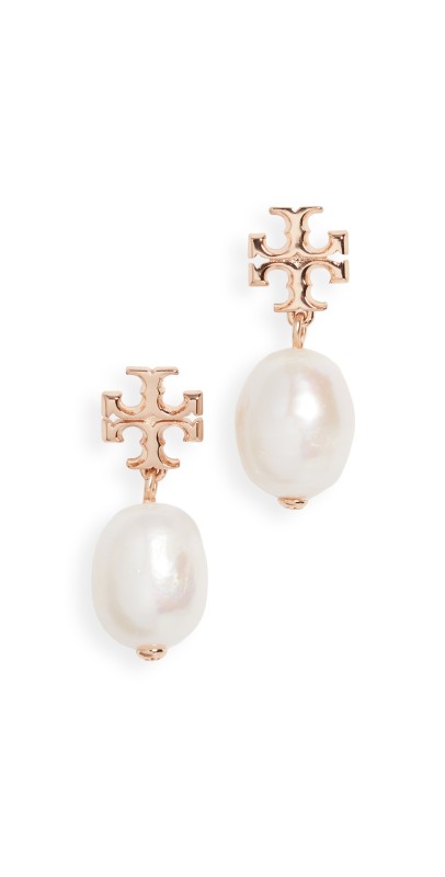 Tory Burch Crystal Pearl Drop Earrings Tory Gold/Ivory