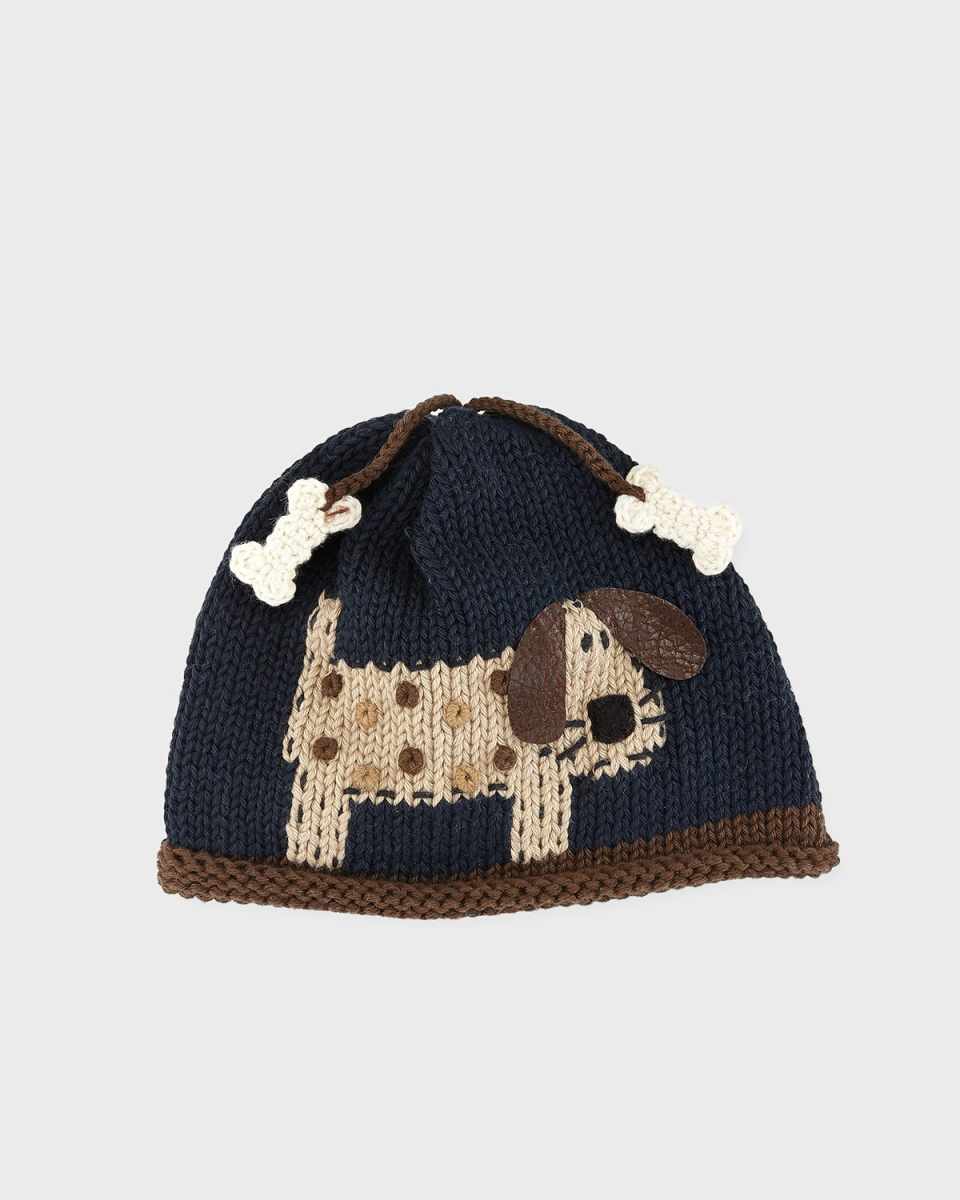 Woof Woof Knit Baby Hat, Blue