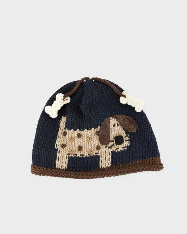 Woof Woof Knit Baby Hat, Blue